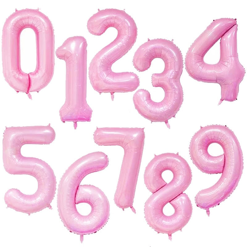 40Inch Big Foil Birthday Helium Balloons with Numbers 0-9 / Happy Wedding Party Balloon Decorations Shower Large Figures Globos Home Decoration Different Colours - FresHomeStyle