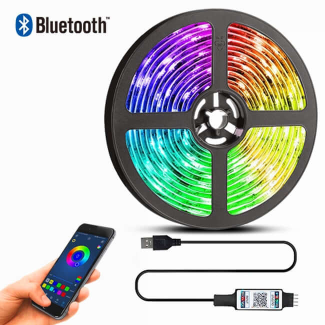 led strip lights rgb infrared bluetooth control luces 5m 10m luminous decoration for living room ribbon bedroom christmas lighting fita lamp home decoration