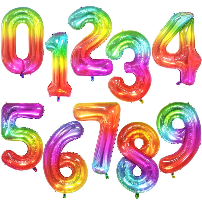 40Inch Big Foil Birthday Helium Balloons with Numbers 0-9 / Happy Wedding Party Balloon Decorations Shower Large Figures Globos Home Decoration All Colours - FresHomeStyle