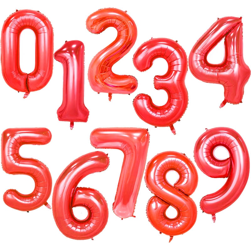 40Inch Big Foil Birthday Helium Balloons with Numbers 0-9 / Happy Wedding Party Balloon Decorations Shower Large Figures Globos Home Decoration Different Colours - FresHomeStyle