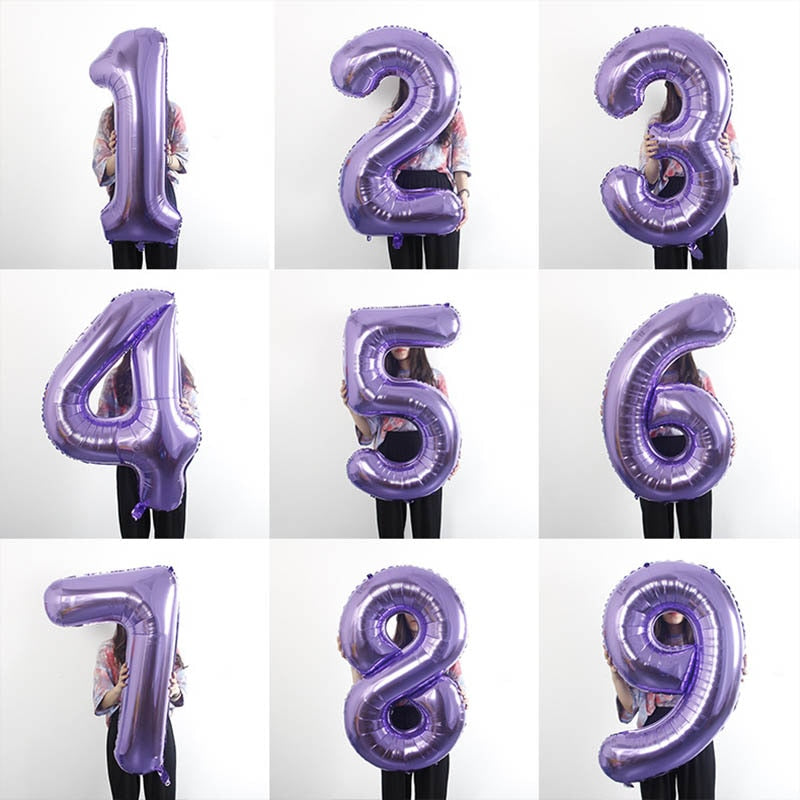 40Inch Big Foil Birthday Helium Balloons with Numbers 0-9 / Happy Wedding Party Balloon Decorations Shower Large Figures Globos Home Decoration Different Colours - FresHomeStyle