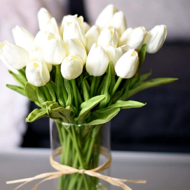 10pcs tulip bouquet - artificial flower real touch for birthday party / wedding decoration fake flowers pe home garden decor