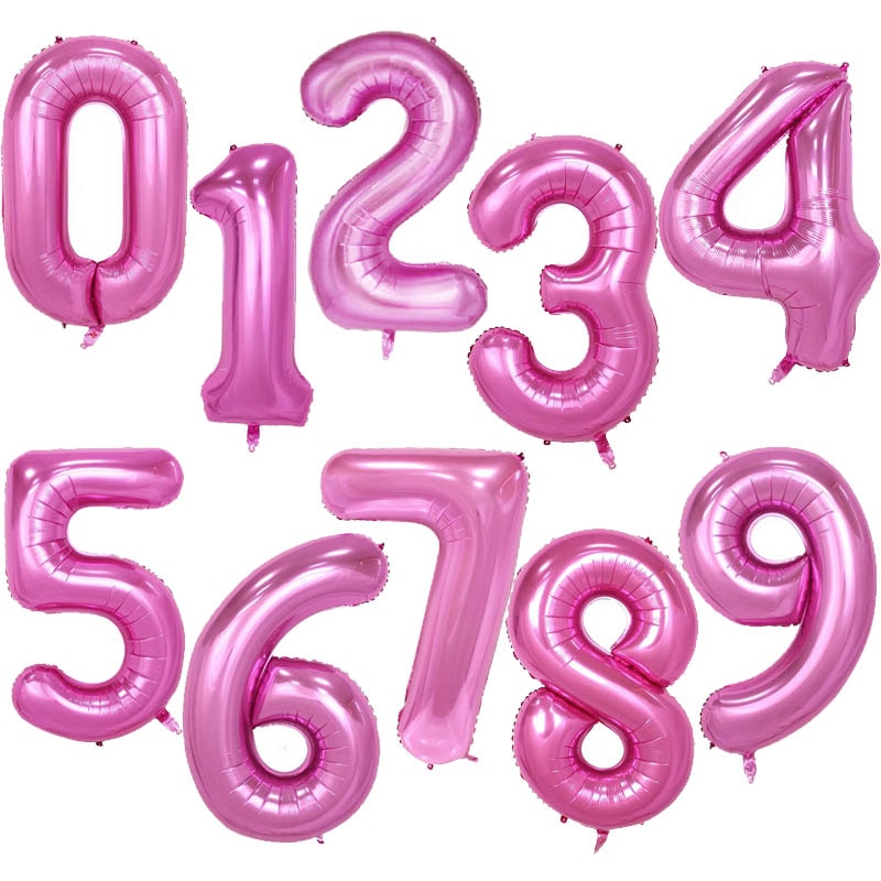 40Inch Big Foil Birthday Helium Balloons with Numbers 0-9 / Happy Wedding Party Balloon Decorations Shower Large Figures Globos Home Decoration Different Colours - FresHomeStyle