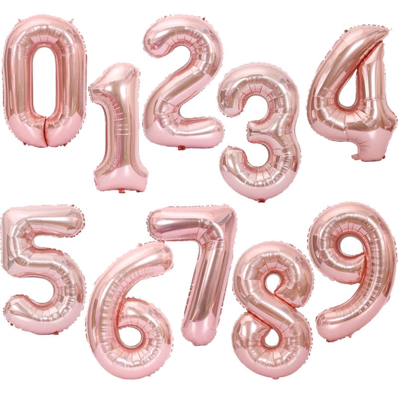 40Inch Big Foil Birthday Helium Balloons with Numbers 0-9 / Happy Wedding Party Balloon Decorations Shower Large Figures Globos Home Decoration Different Colours - FresHomeStyle