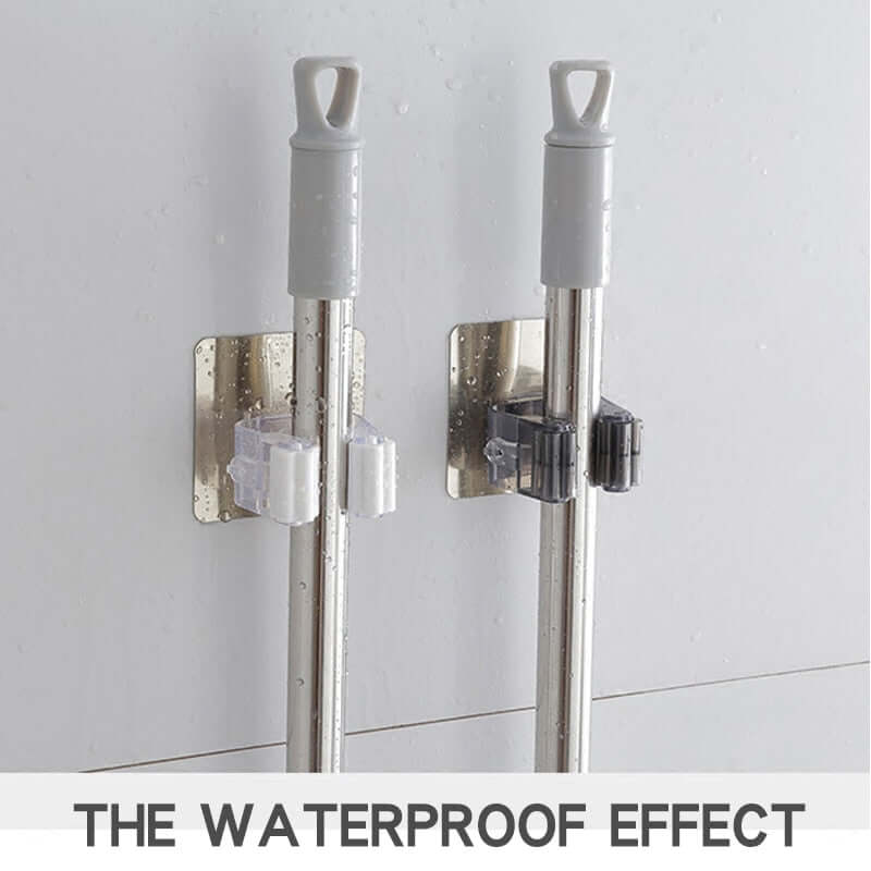 2/4pcs adhesive multi-purpose wall mounted hooks / kitchen mop hanger rack brush organizer / strong hook or broom holder for bathroom / living room