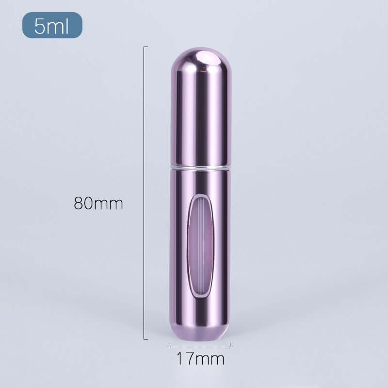 portable mini refillable perfume atomizer bottle，5ml liquid aluminum container for cosmetics / empty alcohol scent sprayer bottles / dispenser pump mist spray case for traveling 5ml / bright pink / metal