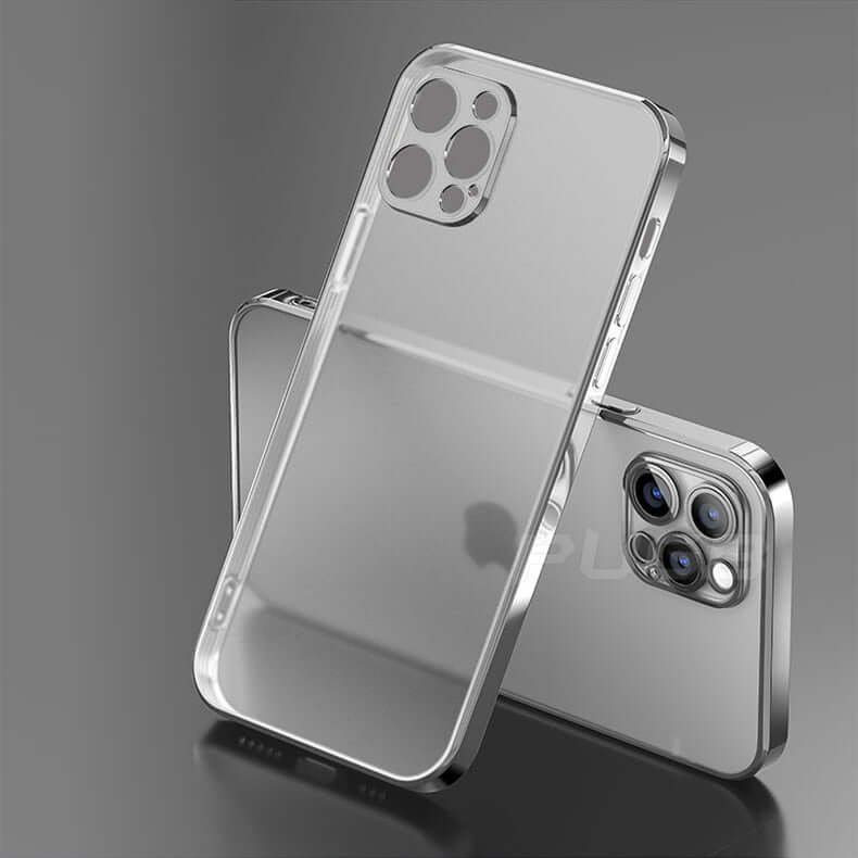 transparent frame matte case for iphone 14 13 11 12 pro max mini xr x xs 7 8 plus se soft silicone shockproof luxury plating phone cover different colours
