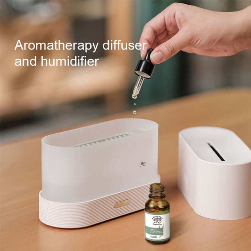 aroma diffuser ultrasonic air humidifier / essential oil cool mist maker aromatherapy fogger / led flame night lamp mist sprayer for home