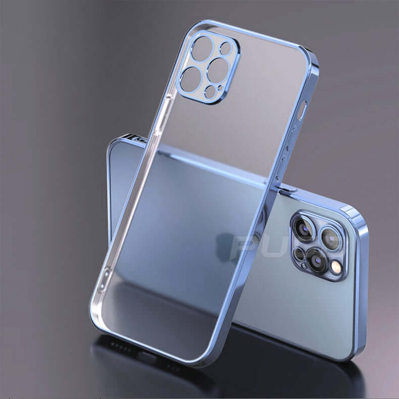 transparent frame matte case for iphone 14 13 11 12 pro max mini xr x xs 7 8 plus se soft silicone shockproof luxury plating phone cover different colours