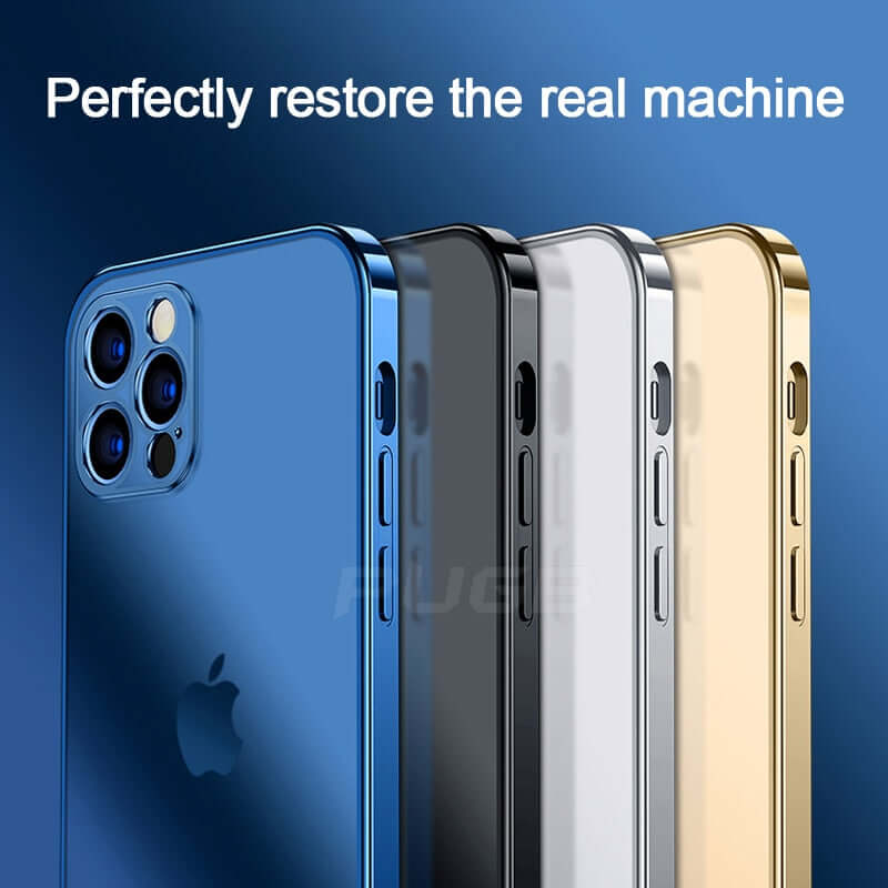 transparent frame matte case for iphone 14 13 11 12 pro max mini xr x xs 7 8 plus se soft silicone shockproof luxury plating phone cover different colours