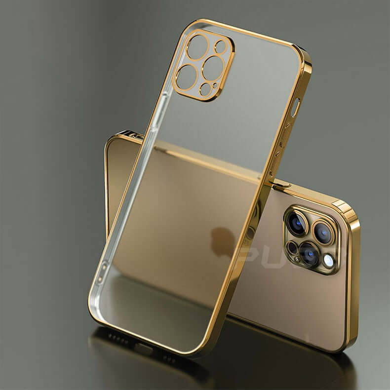 transparent frame matte case for iphone 14 13 11 12 pro max mini xr x xs 7 8 plus se soft silicone shockproof luxury plating phone cover different colours
