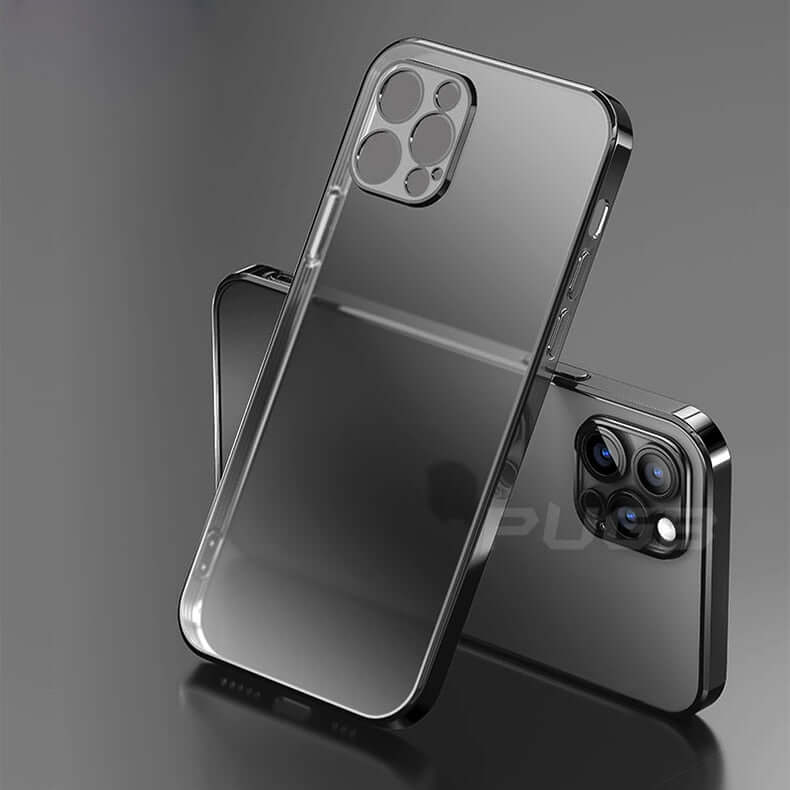 transparent frame matte case for iphone 14 13 11 12 pro max mini xr x xs 7 8 plus se soft silicone shockproof luxury plating phone cover different colours