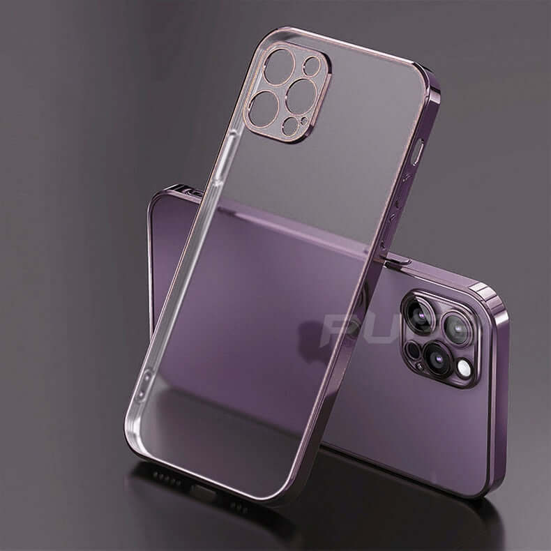 transparent frame matte case for iphone 14 13 11 12 pro max mini xr x xs 7 8 plus se soft silicone shockproof luxury plating phone cover different colours