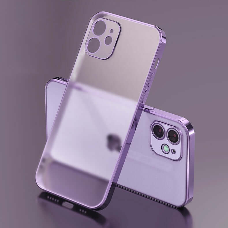 transparent frame matte case for iphone 14 13 11 12 pro max mini xr x xs 7 8 plus se soft silicone shockproof luxury plating phone cover different colours