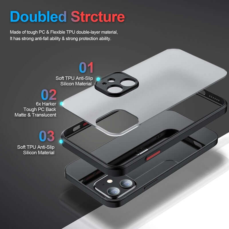 shockproof protective matte hard case cover for iphone 14 13 12 11 pro max xr xs x 7 8 plus se mini luxury silicone soft frame bumper clear plating phone protection