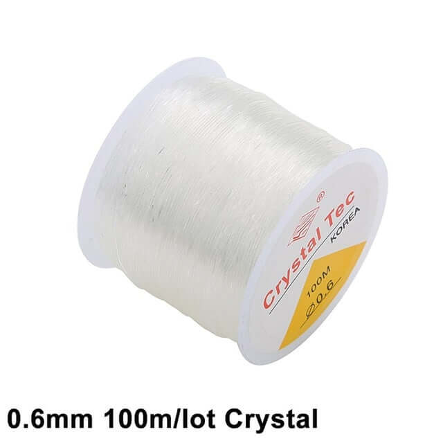 100m roll plastic crystal diy jewelry beading cords / elastic stretch line  / handmade supply wire making fashion string beads for bracelet or necklace thread 0.6mmx100m crystal / ch