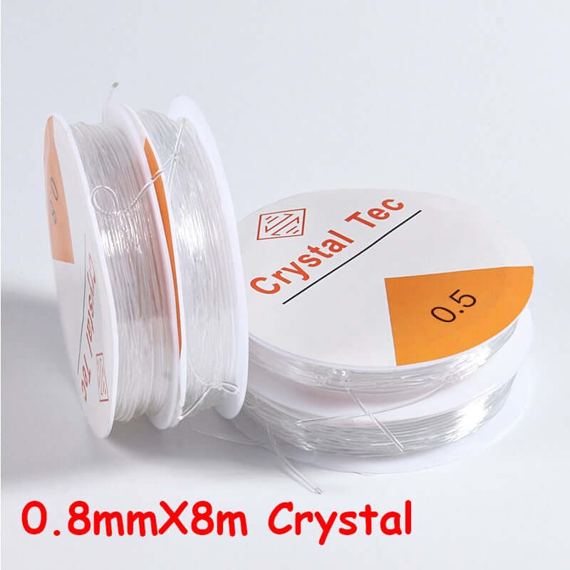 100m roll plastic crystal diy jewelry beading cords / elastic stretch line  / handmade supply wire making fashion string beads for bracelet or necklace thread 0.8mmx8m crystal / ch