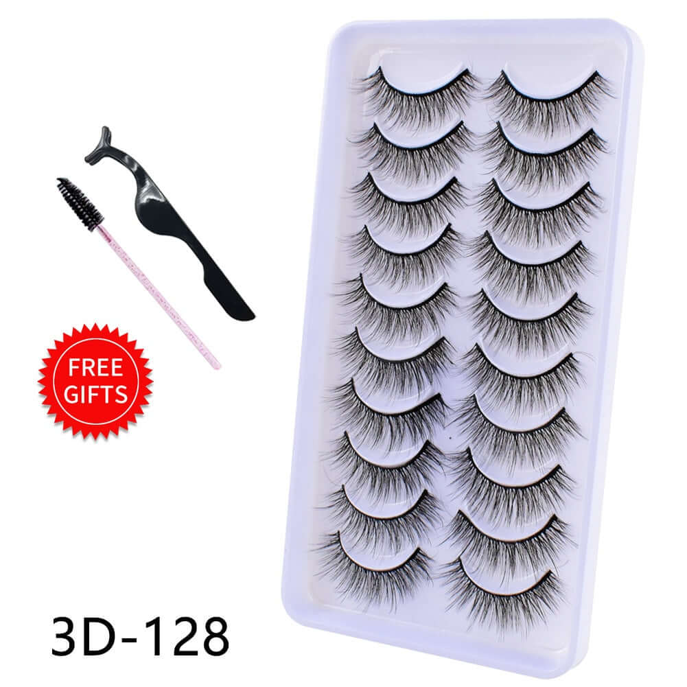 eyelashes 5/10 pairs 3d natural sexy lashes / false extensions handmade fashion beauty / fake yy shape eyelash makeup for women with premade mink lash volume 10pairs-3d128 / ca