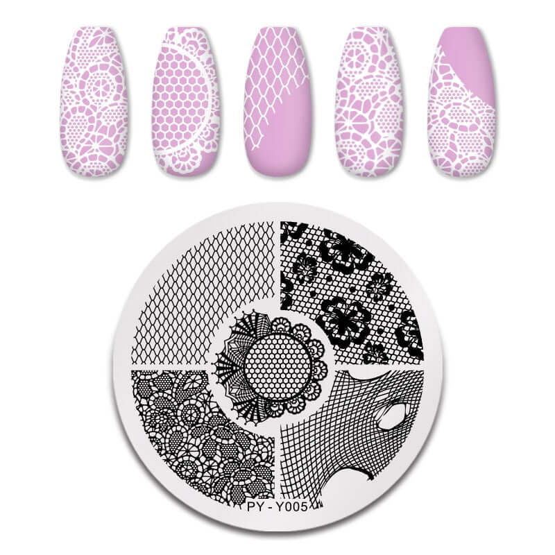 nail art templates 12*6cm / manicure stamping plate flower nails beauty design / temperature glass lace stamp plates animal image makeup women cosmetics pyy005