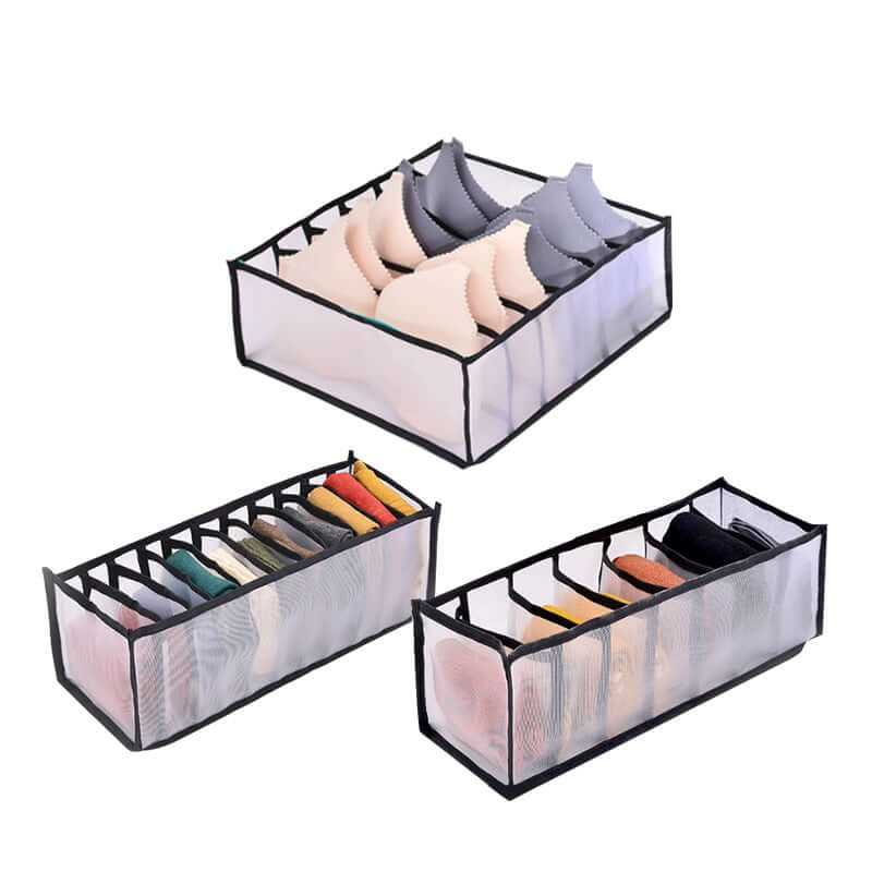 underwear storage box bra organizer / drawer closet organizers with divider boxes for scarves socks  bras clothes 3pcs-sets 4
