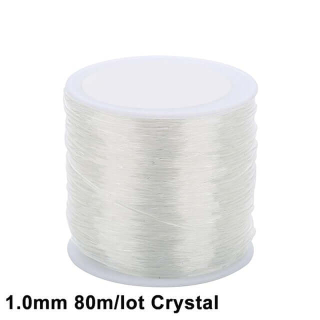 100m roll plastic crystal diy jewelry beading cords / elastic stretch line  / handmade supply wire making fashion string beads for bracelet or necklace thread 1.0mmx80m crystal / ch