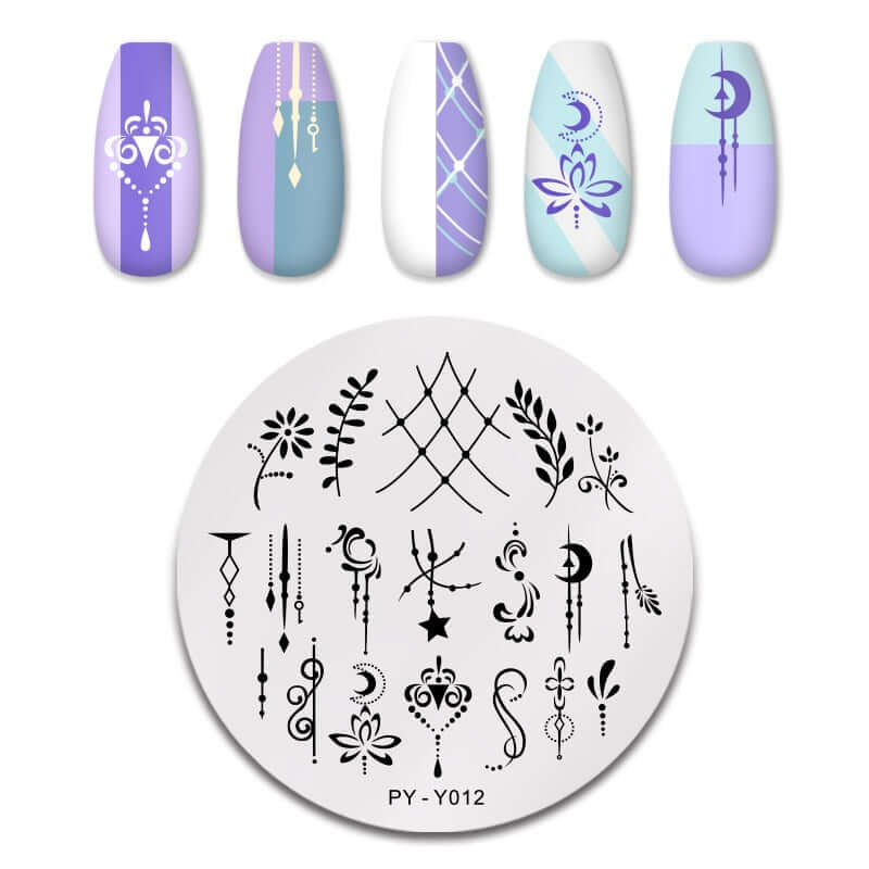 nail art templates 12*6cm / manicure stamping plate flower nails beauty design / temperature glass lace stamp plates animal image makeup women cosmetics pyy012