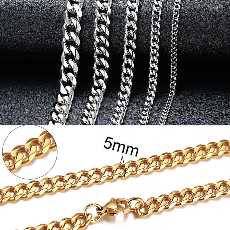 vnox cuban chain necklace for men women / solid metal stainless steel handmade fashion jewelry / collar curb link chokers,vintage gold or silver tone necklaces