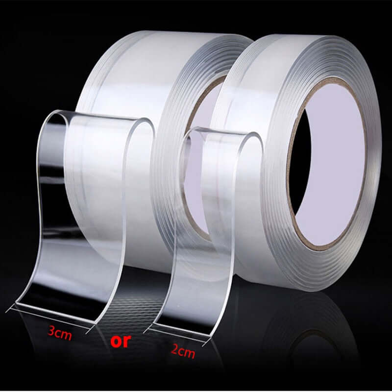 reusable nano double sided tape / size 1/2m/3m/5m transparent waterproof adhesive cleanable tapes for kitchen bathroom or office supplies heat resistant for home decoration