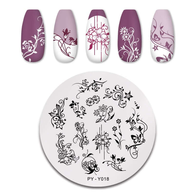 nail art templates 12*6cm / manicure stamping plate flower nails beauty design / temperature glass lace stamp plates animal image makeup women cosmetics pyy018