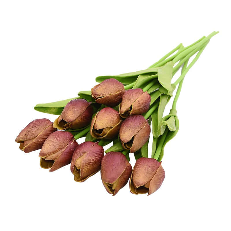 10pcs tulip bouquet - artificial flower real touch for birthday party / wedding decoration fake flowers pe home garden decor t