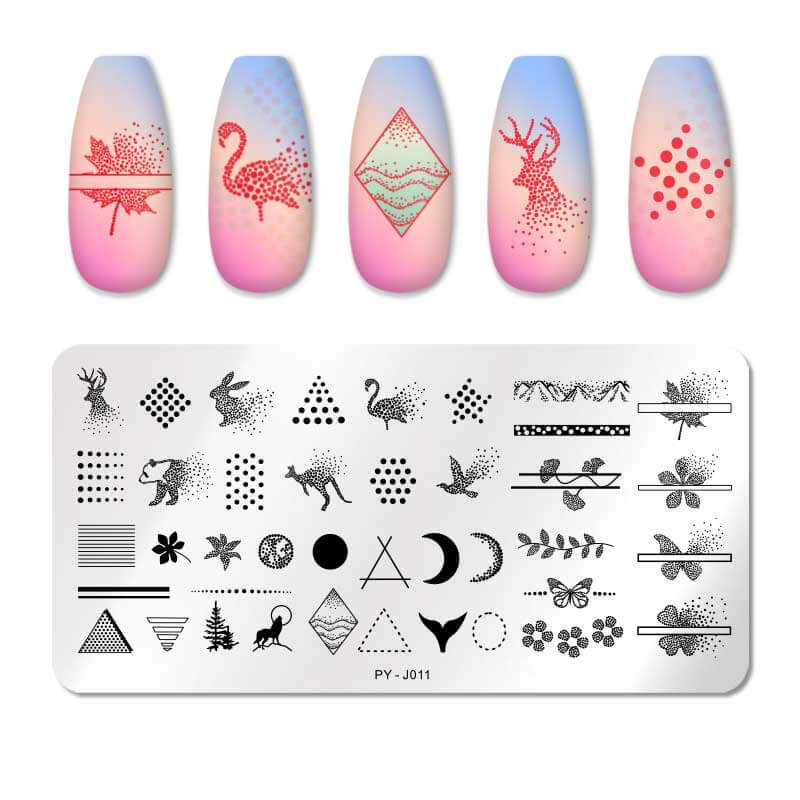 nail art templates 12*6cm / manicure stamping plate flower nails beauty design / temperature glass lace stamp plates animal image makeup women cosmetics pyj011