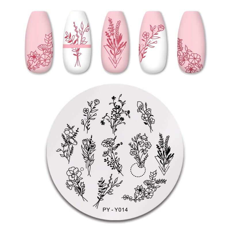 nail art templates 12*6cm / manicure stamping plate flower nails beauty design / temperature glass lace stamp plates animal image makeup women cosmetics pyy014