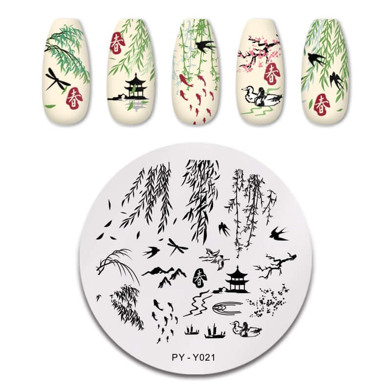 nail art templates 12*6cm / manicure stamping plate flower nails beauty design / temperature glass lace stamp plates animal image makeup women cosmetics pyy021