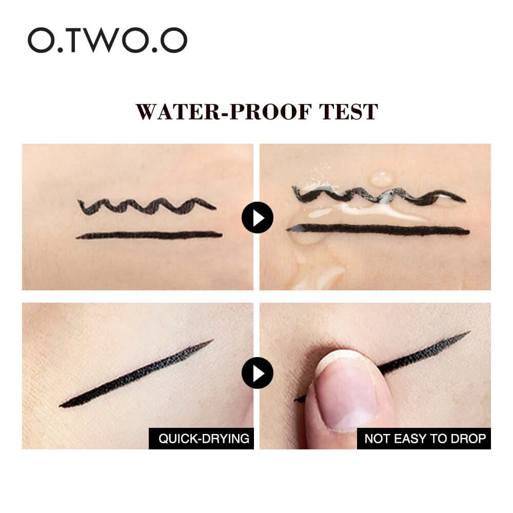 o.two.o eyeliner black stamp fast dry liquid pen / waterproof and double-ended eye liner pencil make-up for women cosmetics
