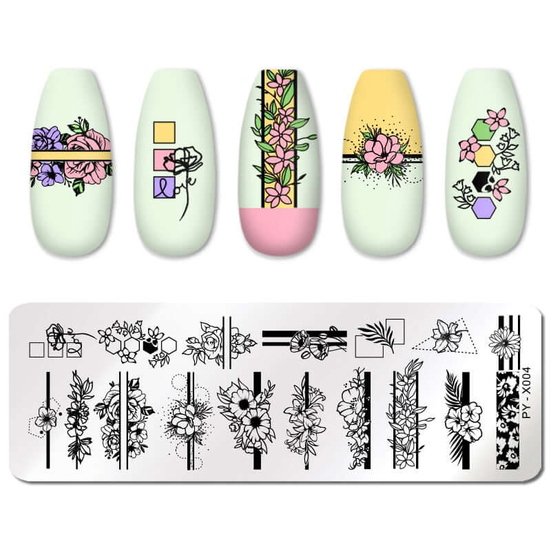 nail art templates 12*6cm / manicure stamping plate flower nails beauty design / temperature glass lace stamp plates animal image makeup women cosmetics pyx004