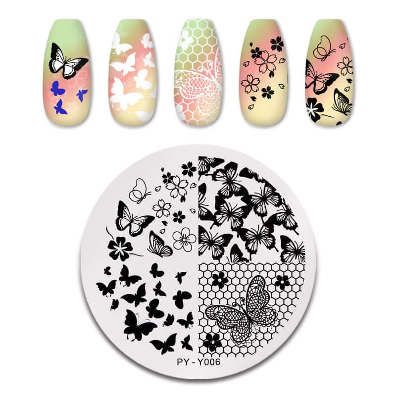nail art templates 12*6cm / manicure stamping plate flower nails beauty design / temperature glass lace stamp plates animal image makeup women cosmetics pyy006