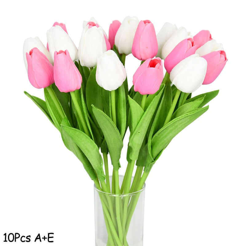 10pcs tulip bouquet - artificial flower real touch for birthday party / wedding decoration fake flowers pe home garden decor mix2