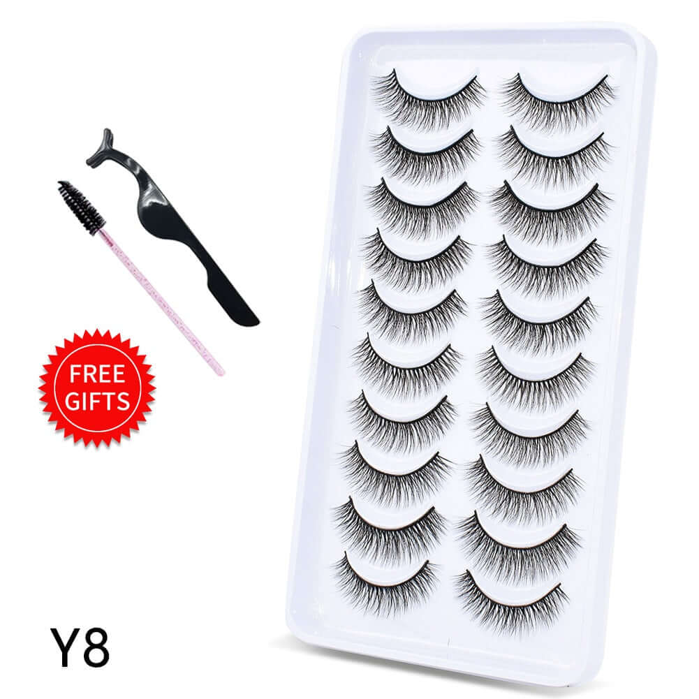 eyelashes 5/10 pairs 3d natural sexy lashes / false extensions handmade fashion beauty / fake yy shape eyelash makeup for women with premade mink lash volume 10pairs-y8 / ca