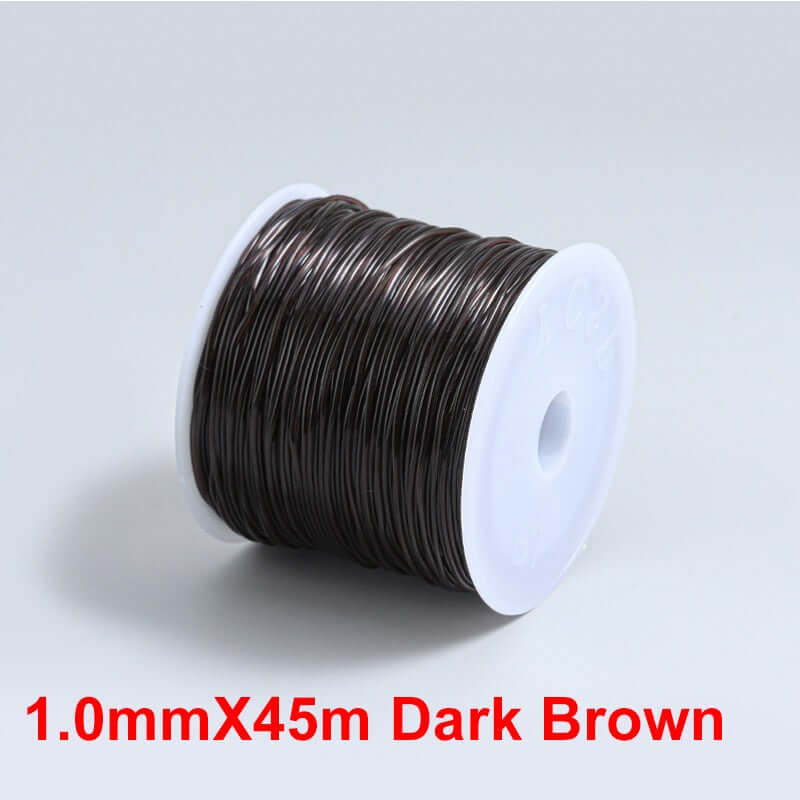 100m roll plastic crystal diy jewelry beading cords / elastic stretch line  / handmade supply wire making fashion string beads for bracelet or necklace thread 1.0mmx45m dark brown / ch
