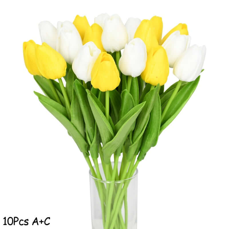 10pcs tulip bouquet - artificial flower real touch for birthday party / wedding decoration fake flowers pe home garden decor mix3