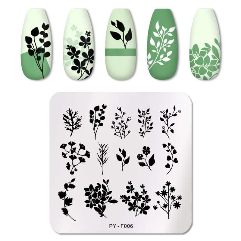 nail art templates 12*6cm / manicure stamping plate flower nails beauty design / temperature glass lace stamp plates animal image makeup women cosmetics pyf006
