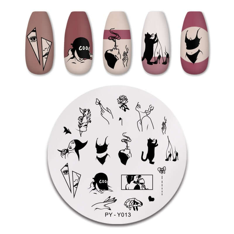 nail art templates 12*6cm / manicure stamping plate flower nails beauty design / temperature glass lace stamp plates animal image makeup women cosmetics pyy013