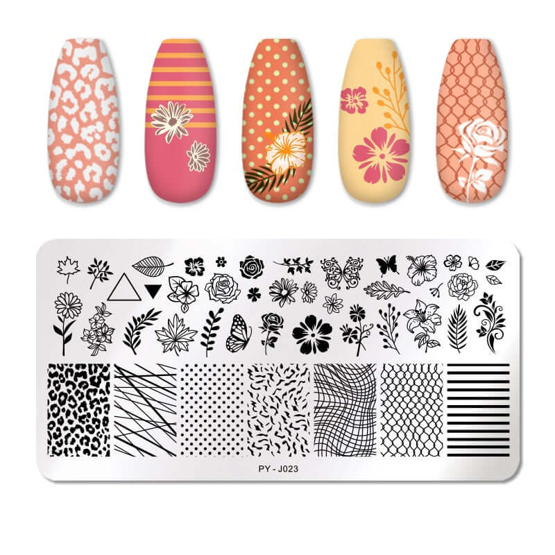 nail art templates 12*6cm / manicure stamping plate flower nails beauty design / temperature glass lace stamp plates animal image makeup women cosmetics pyj023
