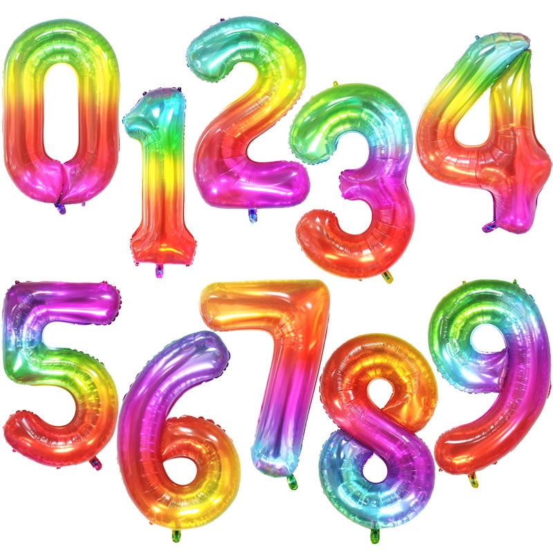 40Inch Big Foil Birthday Helium Balloons with Numbers 0-9 / Happy Wedding Party Balloon Decorations Shower Large Figures Globos Home Decoration Different Colours - FresHomeStyle