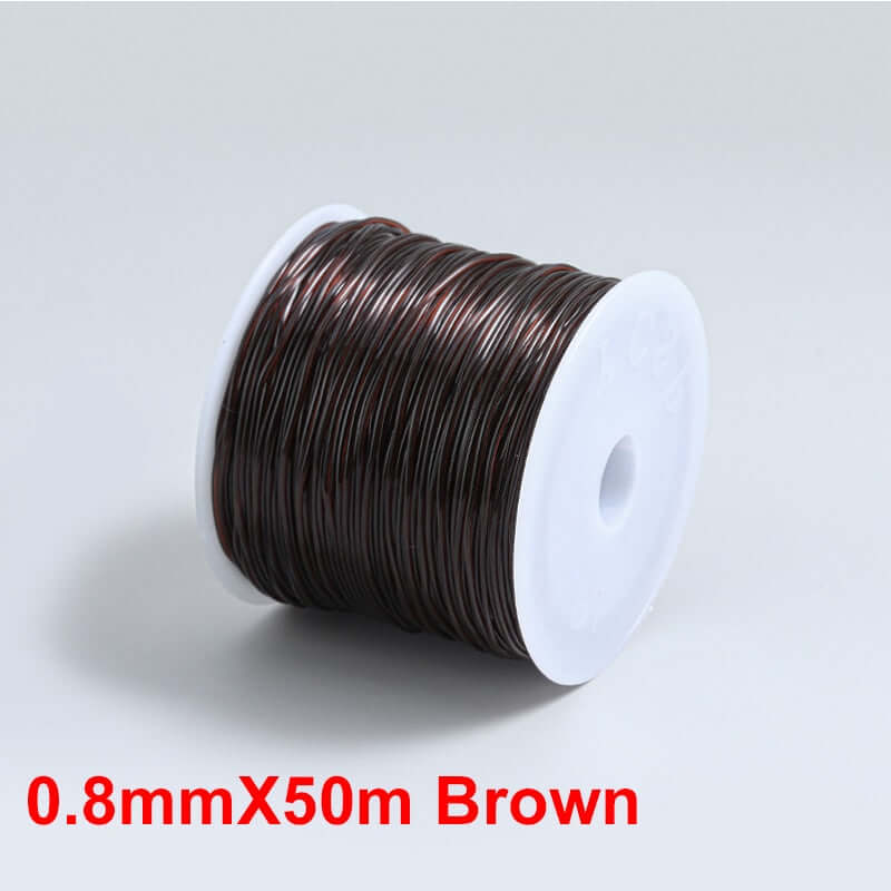 100m roll plastic crystal diy jewelry beading cords / elastic stretch line  / handmade supply wire making fashion string beads for bracelet or necklace thread 0.8mmx50m brown / ch