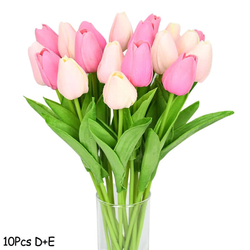 10pcs tulip bouquet - artificial flower real touch for birthday party / wedding decoration fake flowers pe home garden decor mix5