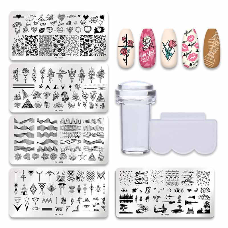 nail art templates 12*6cm / manicure stamping plate flower nails beauty design / temperature glass lace stamp plates animal image makeup women cosmetics