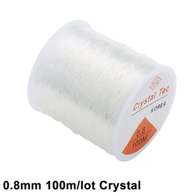 100m roll plastic crystal diy jewelry beading cords / elastic stretch line  / handmade supply wire making fashion string beads for bracelet or necklace thread 0.8mmx100m crystal / ch