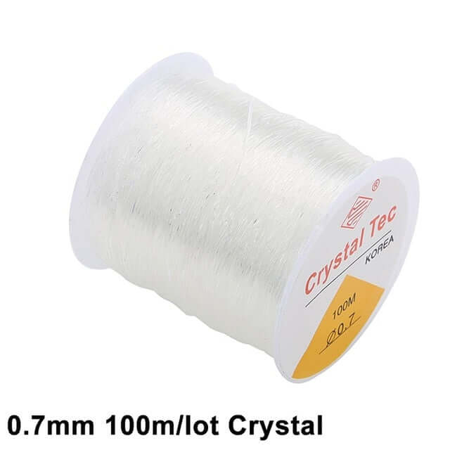100m roll plastic crystal diy jewelry beading cords / elastic stretch line  / handmade supply wire making fashion string beads for bracelet or necklace thread 0.7mmx100m crystal / ch