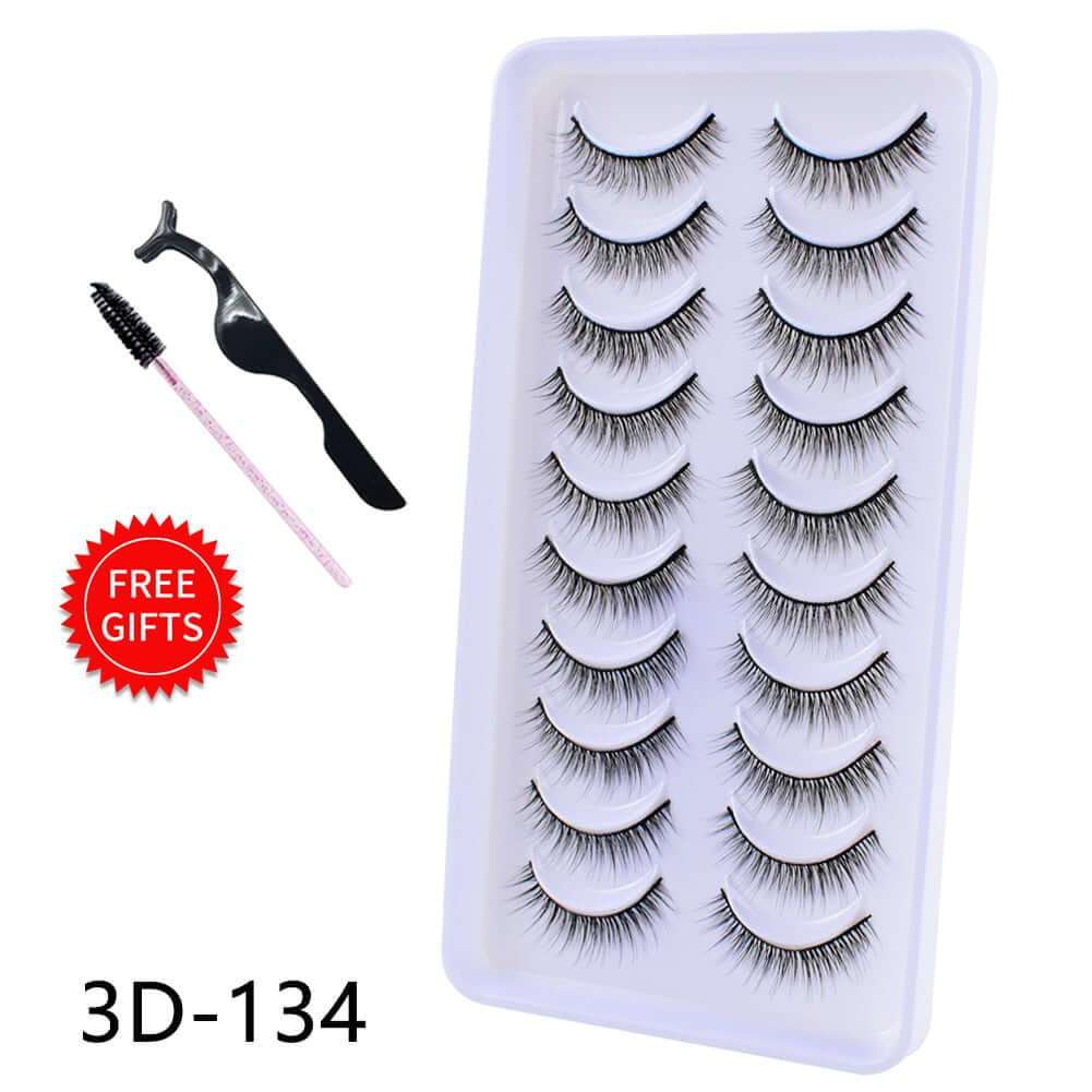 eyelashes 5/10 pairs 3d natural sexy lashes / false extensions handmade fashion beauty / fake yy shape eyelash makeup for women with premade mink lash volume 10pairs-3d134 / ca